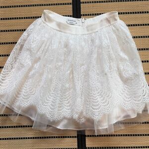 Bebe Ivory Lace Skater Skirt
